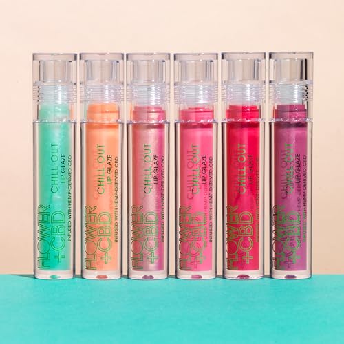 FLOWER BEAUTY By Drew Barrymore Chill Out Lip Glaze Lip Gloss - Hydrating + Moisturizing - Nourishes + Protects Lip - Makeup Infused with Hemp-Derived CBD + Plant-Based Oil - Glossy Finish (Dazedd)