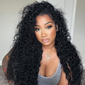 OQ Water Wave Half Wig 3-in-1 Human Hair 20 Inch - Natural Style & Easy Wear