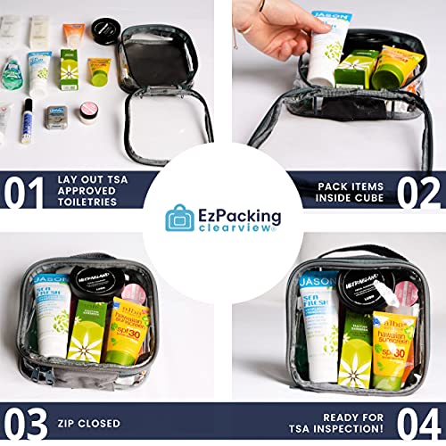 EzPacking Black TSA Approved 3-1-1 Travel Toiletry Bag for Carry-On & Liquids