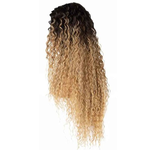 Black Textures Synthetic Lace Front Wig, Long Wavy Hair, 31 Inches (1B/27)