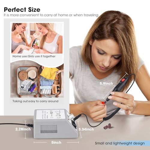 Electric Nail Drill Kit - Low Noise, 20,000 RPM, 156pcs Accessories
