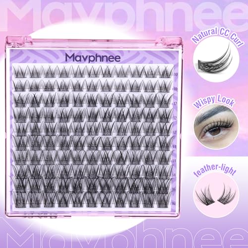 Mavphnee Wispy Cluster Eyelashes 110 Pcs CC Curl Natural Look for Everyday Wear