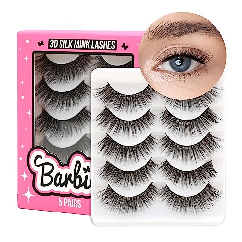 17MM Cat Eye Wispy Mink Lashes - 5 Pairs Fluffy False Eyelashes