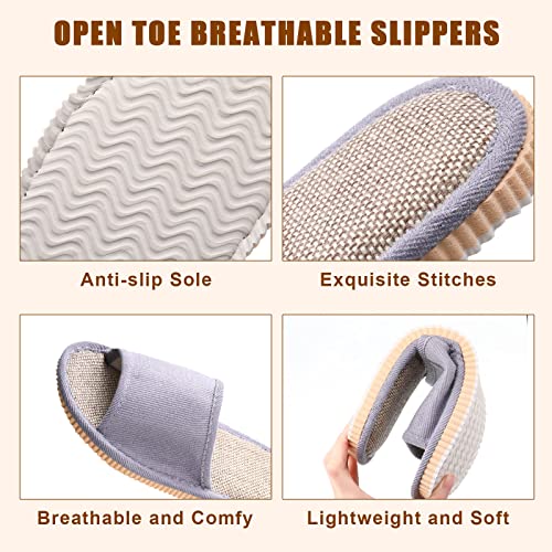 16 Pairs Open Toe Breathable Slippers Bulk Disposable Slippers for Guests Washable House Slipper for Women Men Non Slip Spa Slipper Comfortable Slipper Bulk for Guests Home Bedroom Hotel Travel Unisex