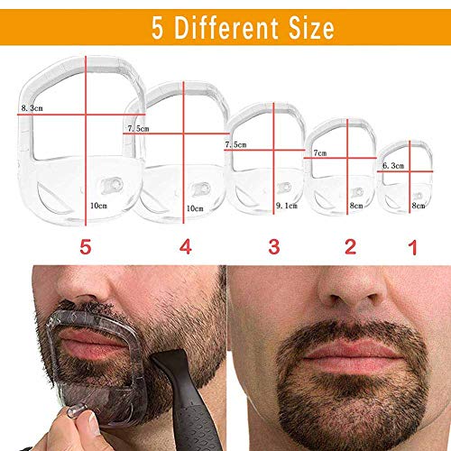 RIMOL Beard Shaper Goatee Mustache Grooming Tool Face Hair Styling Template for Man - Transparent - 5 PCS/Set (Transparent)
