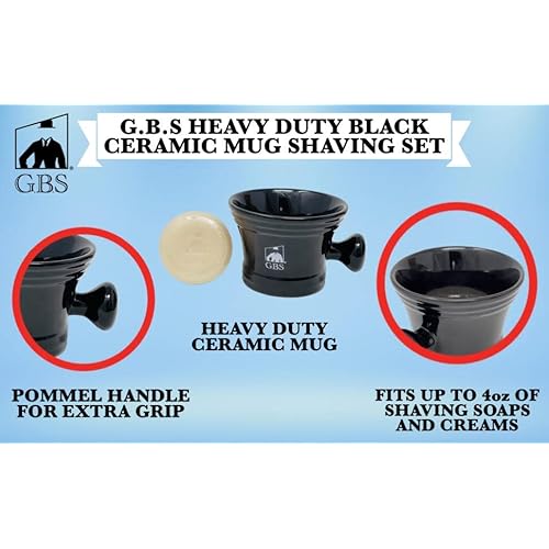 G.B.S Men's Shaving Set, Heavy-Duty Adjustable Double Edge Safety Razor and Shave Mug, Natural Soap, Blades, Shaving Brush and Razor Stand After Shave Balm Pre-Shave Oil