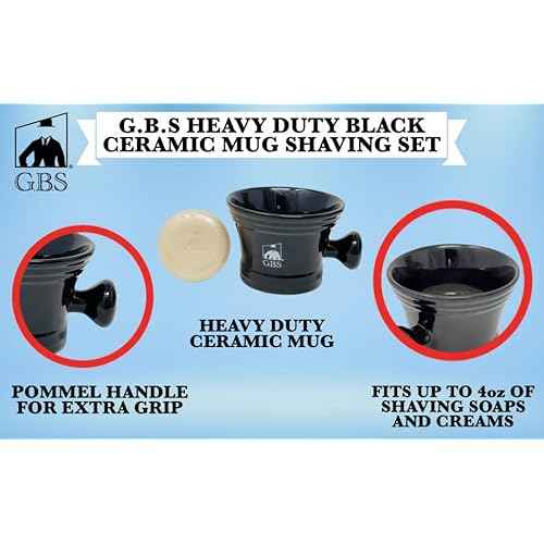 G.B.S Men's Shaving Set, Heavy-Duty Adjustable Double Edge Safety Razor and Shave Mug, Natural Soap, Blades, Shaving Brush and Razor Stand After Shave Balm Pre-Shave Oil