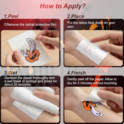 Halloween Tattoos for Kids – 30 Pack Party Favors