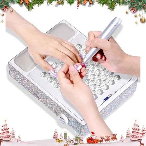 Cordless Nail Dust Collector, Brushless Turbo Fan Dust Collector Nail Tech with 30pcs Cotton Filter,Rechargeable Dust Suction Machine for Acrylic Gel Polish Manicure at Salon&Home