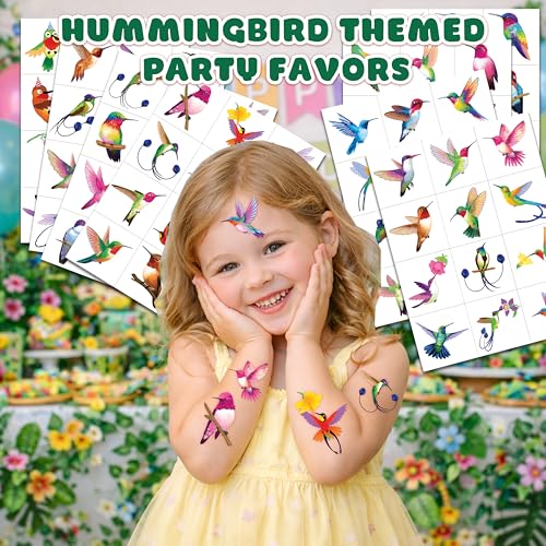 96 Hummingbird Temporary Tattoos for Kids - Party Favors