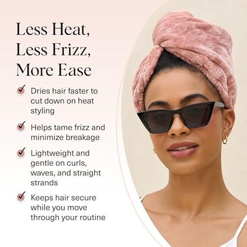 Kitsch XL Microfiber Hair Towel Wrap for Women - Fast Drying Turban