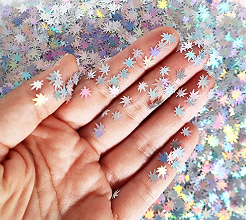 3 Pack Holographic Leaf Glitter - Cosmetic Grade Face Body Nails