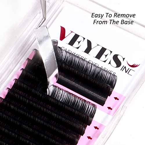 VEYES INC Cashmere Volume Lash Extensions C CC D DD LD L B J M Curl 0.03-0.20 thickness 5-25mm, Super Matte Black Individual Eyelashes Tray, Professional Supplies for Lash Techs (0.03 CC 12mm)