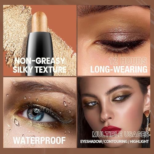 6Pcs Waterproof Eyeshadow Stick Set - Matte & Shimmer