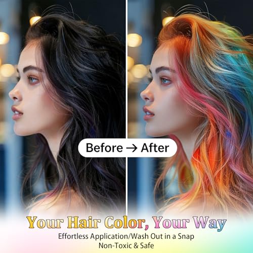 Hair Chalk Combs 10 Color Washable Temporary Dye Set
