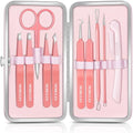 MORGLES Eyebrow Tweezers for Women Facial Hair, 10 in 1 Eyebrow Kit with Pimple Popper and Blackhead Remover Tools, Precision Ingrown Hair Tweezers Set with Travel Bag, Grooming Beauty Set