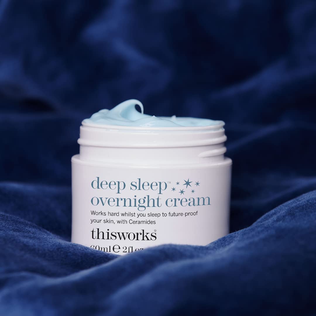 THISWORKS Deep Sleep Overnight Face Cream with Persian Silk Tree Extract, Ceramides & Copper PCA, to Help Fight Signs of Fatigue & Support Skin Renewal, 60ml