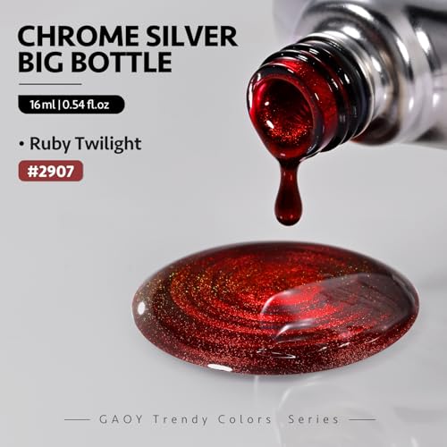 GAOY Red Cat Eye Gel Nail Polish with Magnet - 16ml Holographic UV Gel