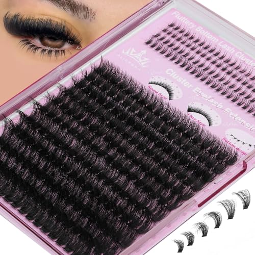 Thick Lash Extensions Clusters Kit - 298Pcs Upper & Lower Lashes 10-20MM