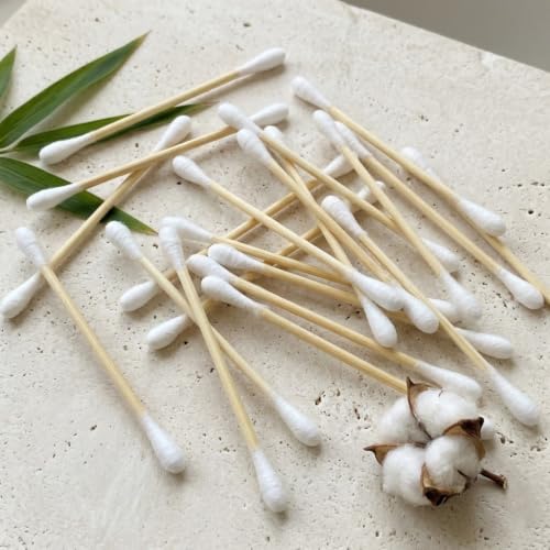 Eco-Friendly Bamboo Cotton Swabs - 1050 Count, Double Tipped