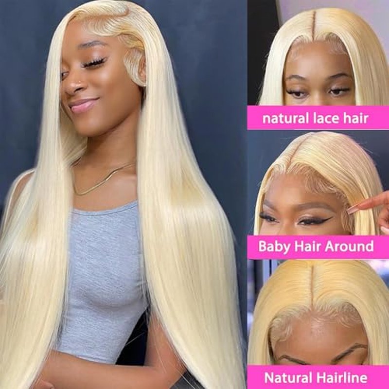 26" 613 Blonde Lace Front Wig - 13x6 HD Transparent Human Hair 200% Density