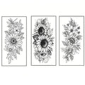 Temporary Tattoo Sunflower 3 Sheets Large Temporary Tattoo For Men Women Adults Waterproof Friction Resistant Low Reflective Lasts 5-7 Day Temporary Sunflower Tattoo