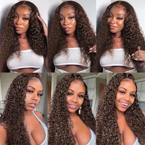 WuvuSnm 150g Dark Brown #4 Deep Wave Human Hair Bundles