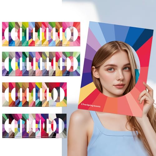 Poxo Color Analysis Draping Kit for Personal Style & Makeup – 36 Color Frames & Guide