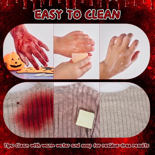 3-Piece Halloween Fake Blood Makeup Kit - Dripping, Spray & Gel