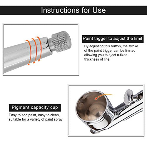 Oxygen Infusion Airbrush Gun Kit with Dual-Action Spray