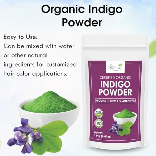 Organic Indigo Hair Dye Powder - Natural Color 4oz