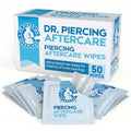 Saline Aftercare Wipes for Piercings - 50 Count Ear & Body Cleanser