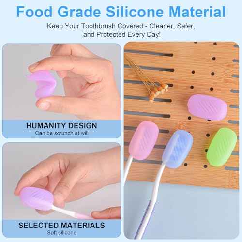 Xixter 12 Pack Silicone Toothbrush Covers for Travel, Tooth Brush Cover Cap for Electric & Manual Toothbrushes Head Covers, Toothbrushes Protector for Kids, Reusable Toothbrush Caps