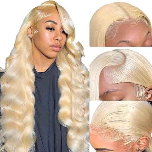 613 Lace Front Wig Human Hair 30inch 13x4 Blonde 100% Wig Human Hair Blonde Lace Front Wigs Human Hair 180% Density Premium 613 HD Lace Frontal Wig Pre Plucked