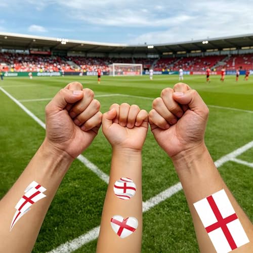 40 Pcs World Flag Temporary Tattoos, Waterproof Face Stickers