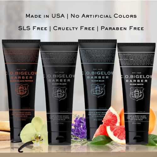 C.O. Bigelow Men's Lavender & Rosemary Moisturizing Shampoo & Body Wash - Elixir Blue No. 1604, 8 fl oz