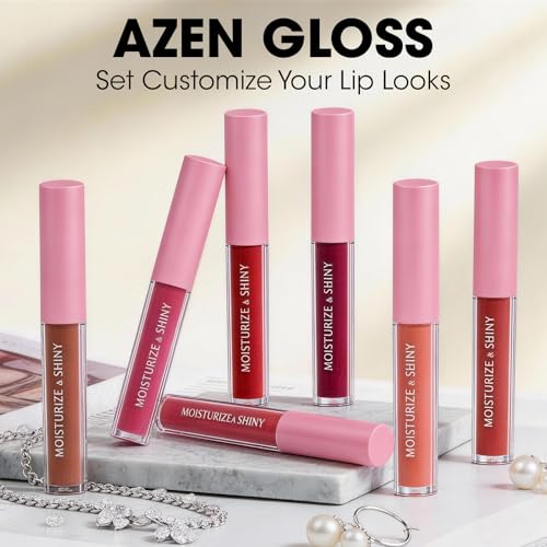 AZEN 30 Pack Lip Gloss Set - Shimmery High Shine Colors