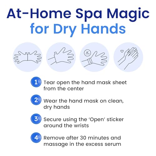 BLOOMORA Repairing Hand Mask Gloves for Dry Cracked Hands - 6 Pairs
