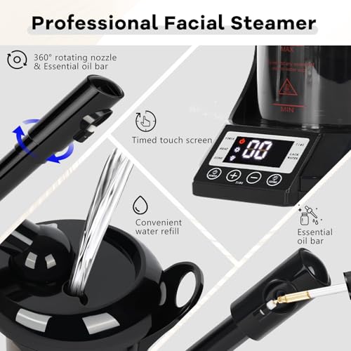 2-in-1 Hair and Face Steamer with Ozone – Personal Care at Home or Salon