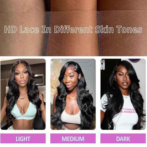 IWISH Body Wave Wig Human Hair 5x5 HD Lace Closure Glueless Wig Pre Plucked Human Hair Lace Front Wigs for Women Natural Black Color 28 Inch