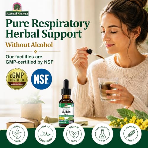 Nature's Answer Mullein Leaf Liquid Extract 1 oz – Non-GMO, Gluten-Free