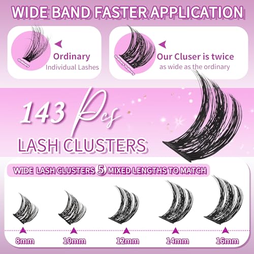 Lash Clusters 8-16mm Wispy D Curly 143pcs Bundle - DIY Eyelash Extensions