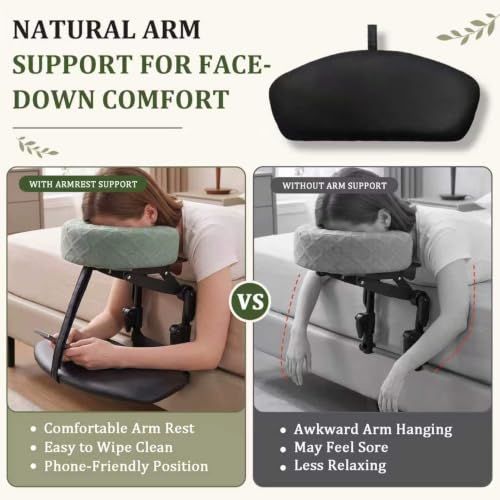 Massage Headrest for Bed with Adjustable Height & Armrest