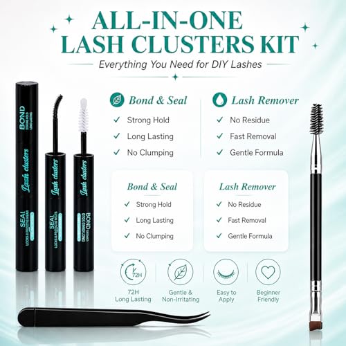 Lash Clusters Kit 600 Pcs D Curl Wispy 9-16mm Extensions