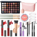 40 Earth Colors Eyeshadow & Lip Gloss Makeup Set with Cosmetic Bag for Women & Teens - Full Face Kit
