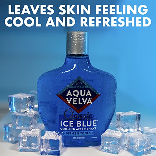 Aqua Velva After Shave, Classic Ice Blue, Soothes, Cools, and Refreshes Skin, 7 Ounce (Pack of 2)