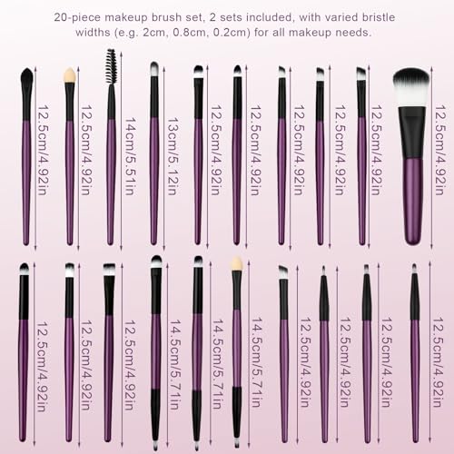 Professional Makeup Brush Set - Face & Eye Brushes