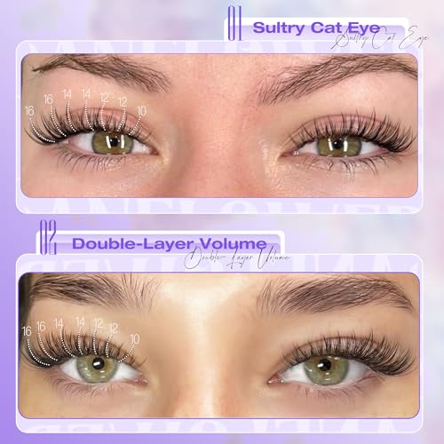 Wispy Lash Clusters Kit - 144pcs C Curved Extensions 10-16mm