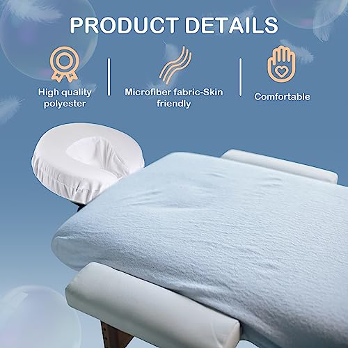Tatuo 12 Pcs Massage Table Face Cradle Covers Microfiber White