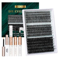 Lash Clusters Kit 320PCS - DIY Eyelash Extensions with Bond & Seal